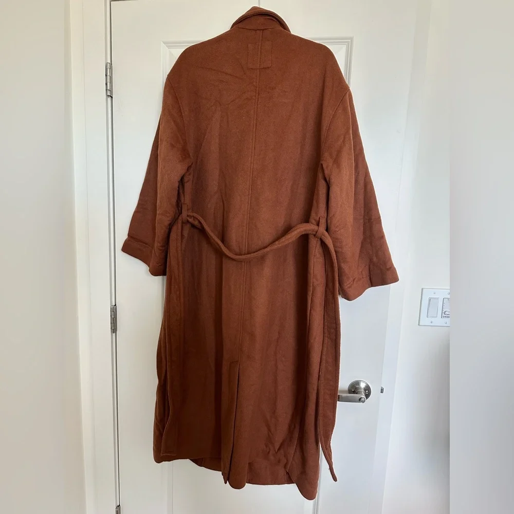 Abercrombie & Fitch Brown Wool-Blend Belted Blanket Coat NWT Size L - Picture 2 of 12